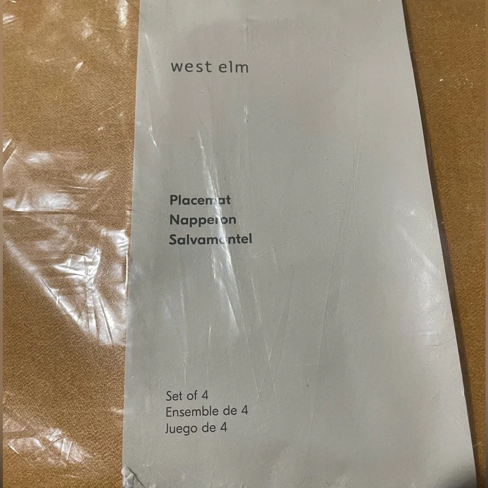 4 West Elm Denim Texture Easy-Care Placemat in Marigold